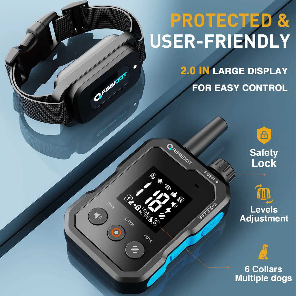 T70 Dog Training Collar 2 in 1 Strap with E-Clicker Electric Shock 4100Ft 1250M Waterproof 118 Levels 2025 New Version