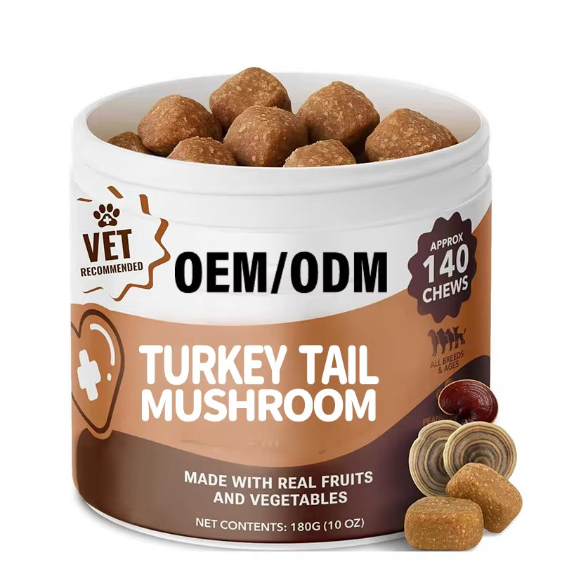 Turkey Tail Mushrooms for Dogs Mushroom Supplement for Dogs Immune Support Aids Lumps & Bumps Mushroom Powder for Dog