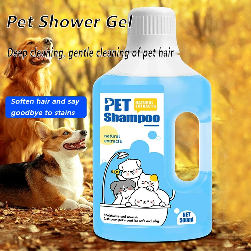 500Ml Pet Bath Shampoo Cats Dogs Shower Care and Cleaning Gentle and Smooth Deodorizing Anti-Itching Long-Lastin Fragrance