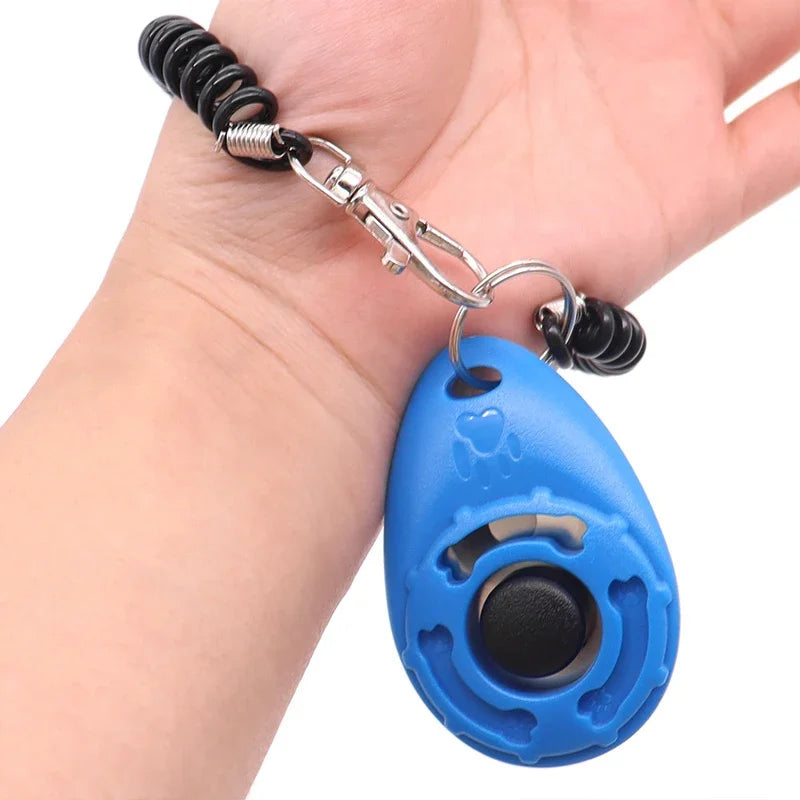 Adjustable Dog Training Clicker – Wrist Strap & Keychain for Pets Including Cats, Puppies & Birds