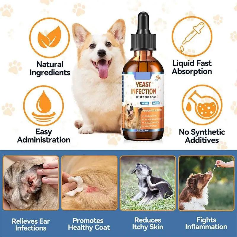 60ML 3Kinds Dog Pet Drops Gentle Care Supplement to Maintain Healthy Coat and Skin for Dogs Herbal Drops PET CARE