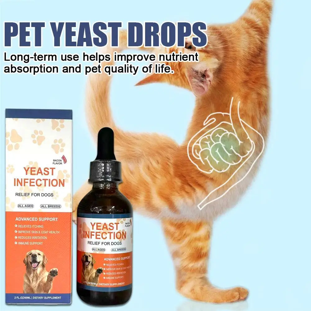 60ML 3Kinds Dog Pet Drops Gentle Care Supplement to Maintain Healthy Coat and Skin for Dogs Herbal Drops PET CARE