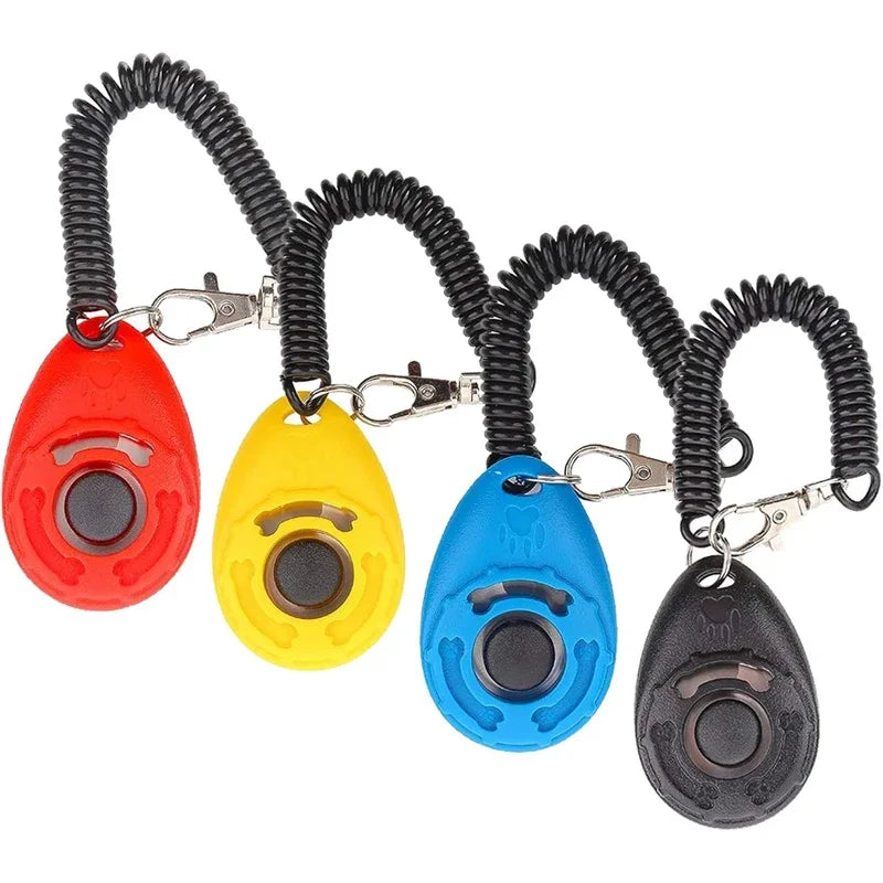 Adjustable Dog Training Clicker – Wrist Strap & Keychain for Pets Including Cats, Puppies & Birds
