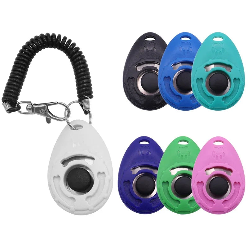 Adjustable Dog Training Clicker – Wrist Strap & Keychain for Pets Including Cats, Puppies & Birds