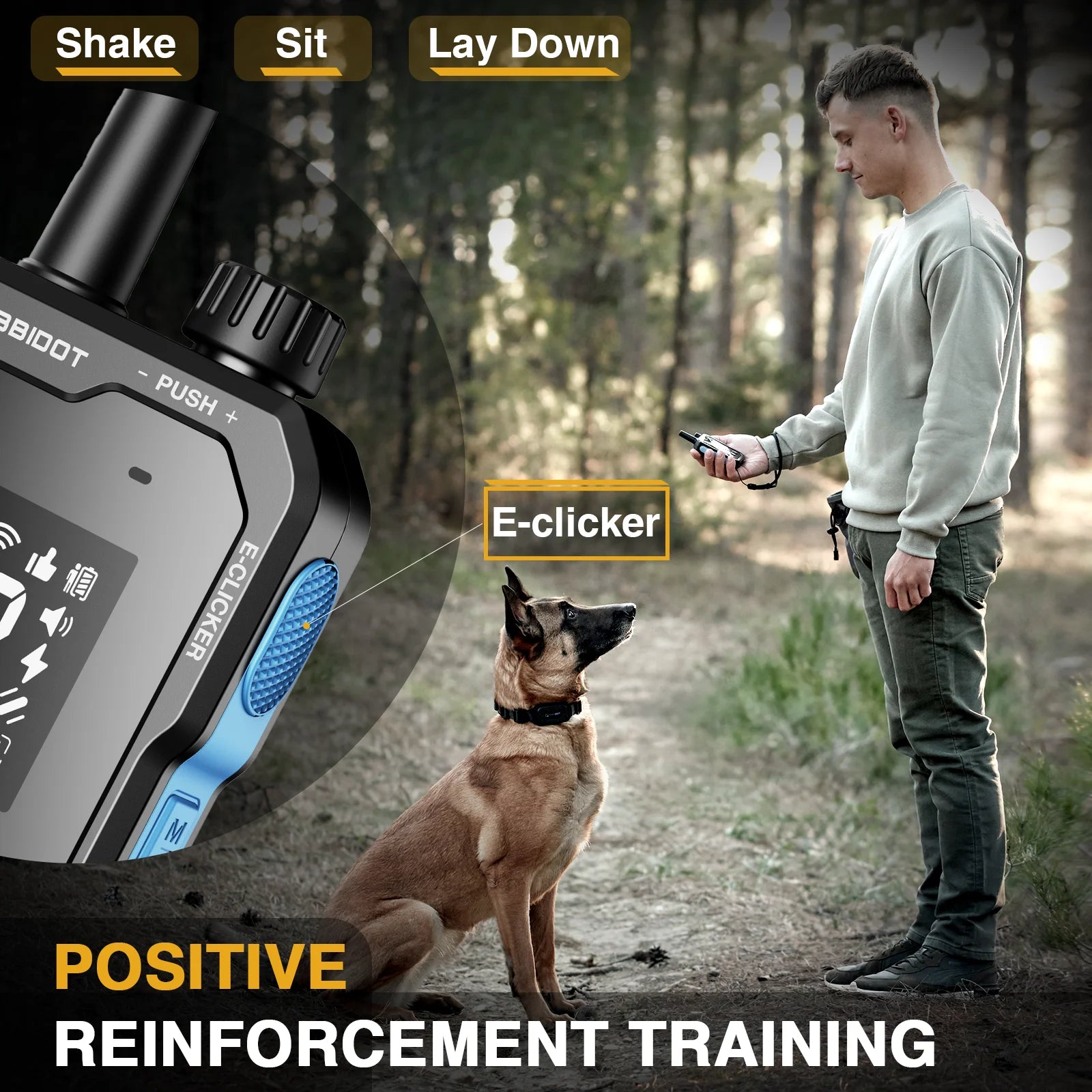T70 Dog Training Collar 2 in 1 Strap with E-Clicker Electric Shock 4100Ft 1250M Waterproof 118 Levels 2025 New Version