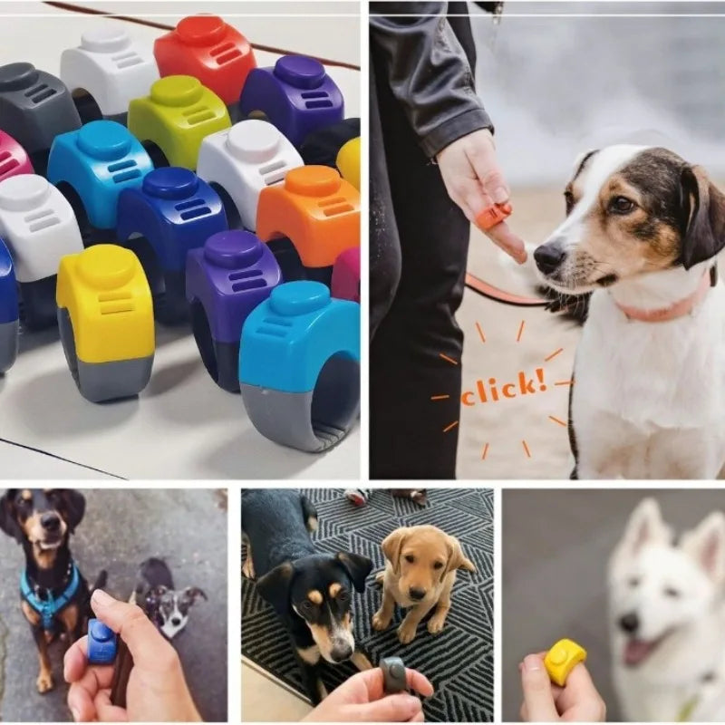1Pcs Pet Clicker Ring for Dog Cat Horses Bird Mini Finger Clickers Training Equipment Obedience Behavior Scientific
