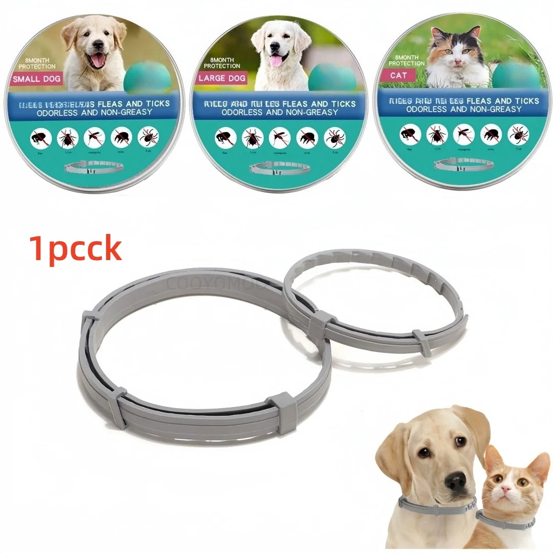 VIP Dog Cats anti Flea and Ticks Pet Collar 8Month Protection Retractable Pet Collars for Puppy Cat Large Dogs Accessories